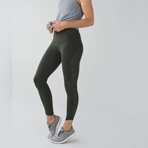 Lululemon Size 2 Beyond Boundaries High Rise Leggings Pant Gator Green